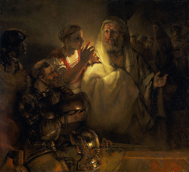 Rembrandt_The-denial-of-peter-1660